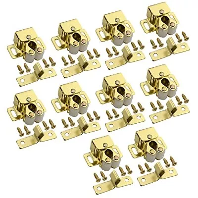 10 Pack Double Roller Catch Cabinet Door Latch With Spear Strike Screws • $12.13