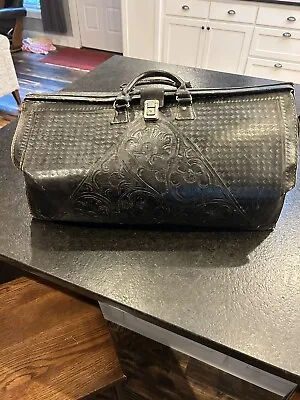 Vintage Black Leather Medical Doctor/Travel Bag • $39.99