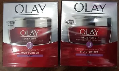 $48 • Buy Olay Regenerist Micro-Sculpting Cream Moisturiser NIGHT X 2 Jars