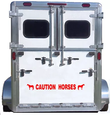 Caution Horses Reflective Decal Safety Sticker American Quarter Truck Trailer R • $28.93