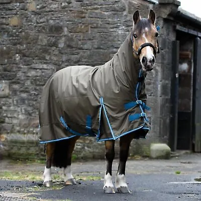 1200 Denier Rain Lite Horse Turnout Rug Waterproof Teflon Combo Brown 5'3-6'9 • £45.77