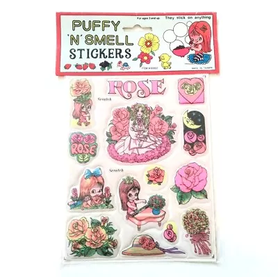 SEALED RARE Puffy N Smell Sticker ROSE Scratch Sniff Taiwan Vintage • $99.99