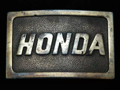 OC17119 VINTAGE 1970s **HONDA** MOTORCYCLE COMPANY BRASSTONE BELT BUCKLE • $23