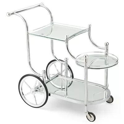 3 Tier Serving Tea Cart Kitchen Trolley Bar Metal Frame Hotel Restaurant Wheels • $128.99