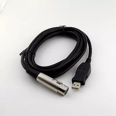 XLR 3 Pin Female To USB 2.0 Male Microphone Link Adapter Converter Cable Wire 3m • $15.99