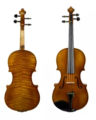 SurpassMusica 4/4 Violin Flamed Grain Maple Ebony Wood Rich Sound Strad Copy • $330