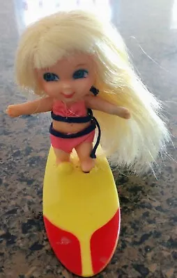 Vintage 1967 Liddle Kiddles SURFY SKIDDLE Doll With Surfboard By Mattel  • $15.50