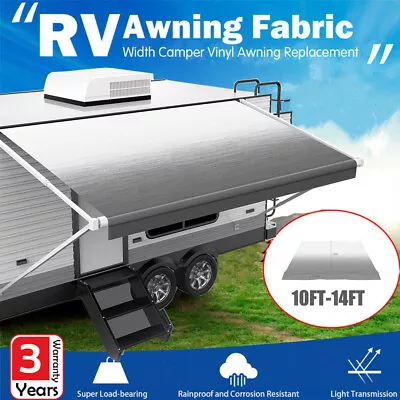 RV Awning Fabric 10-14ft Width Shading Roll Out Camper Vinyl Replacement Caravan • $146.67