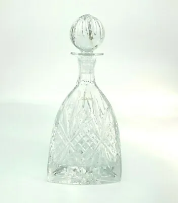 Vintage Lead Crystal Whiskey/ Scotch Decanter Triangle Shape Poland With Stopper • $249