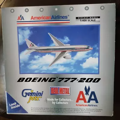 Gemini Jets 1:400 AMERICAN AIRLINES BOEING 777-200 LE Chrome Real Metal Diecast  • $84.65