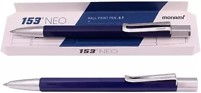 Monami Premium 153 NEO Ball Point Pen 0.7mm Metal Indigo Color Body Black Ink • $51