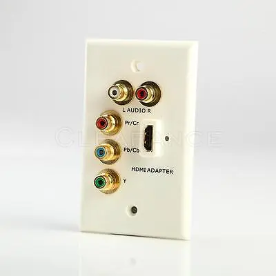 $16.09 • Buy Home Theater Wall Plate Banana Binding Post Port Video & L/R Audio
