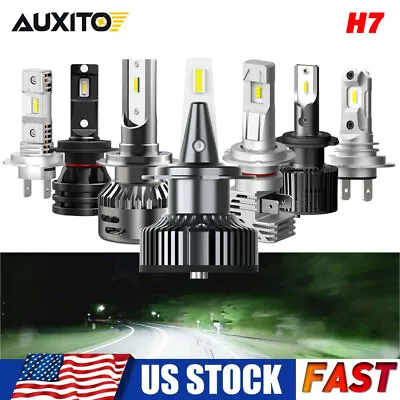 Pair AUXITO H7 LED Headlight High Low Beam Bulbs Super Bright CANbus High Power • $18.99