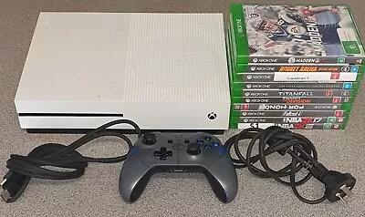 White Xbox One S - 500g System W/ Gears Of War JD Fenix Controller + 10 Games • $279.99