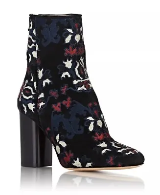 ISABEL MARANT⚡️{$1480}  Guya  Suede Embroidered Block Heel Zip Boots Size 38 • $199.99
