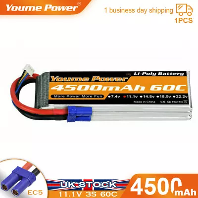 £24.64 • Buy 11.1V 4500mAh 3S LiPo Battery 60C EC5 For RC Car Truck Drone FPV Helicopter UAV