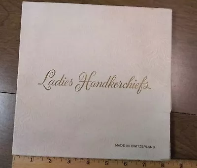 Vintage Boxed Ladies Handkerchief Switzerland Embroidered Floral (some Marks) • $9