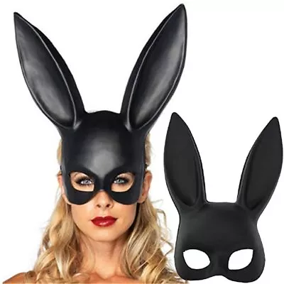 Christmas Bunny Mask Masquerade Rabbit Masks Party Costume Gift Matte Black Sexy • $9.99