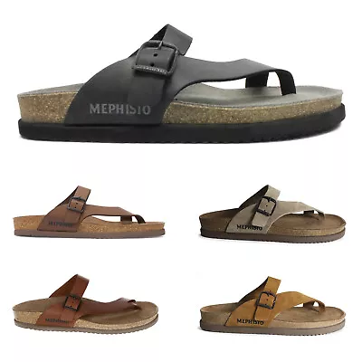 Mephisto Mens Sandals Niels Casual Slip-On Buckles Toe-Post Nubuck Leather • £98.12