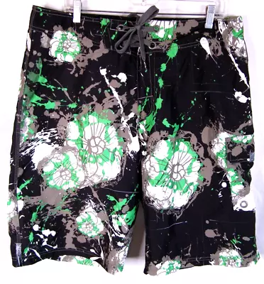 Oakley Floral Paint Splatter Art Unlined Board Shorts Men's Size 36 Inseam 12  • $18.95