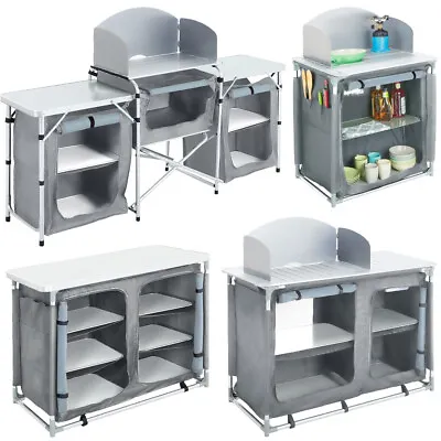 Outdoor Folding Camping Kitchen Cupboard Cook Station Table For Picnic And BBQ • £59.99