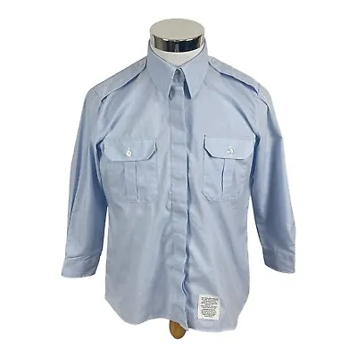 US Air Force Dress Shirt Womens Blue Button Down Military Uniform 15 28/29 • $24.88