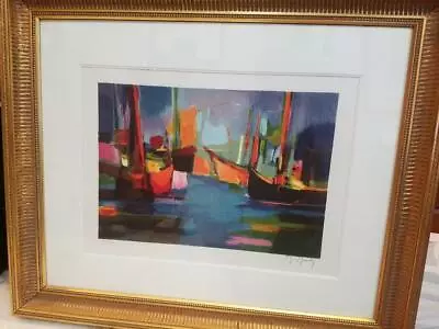 MARCEL MOULY FRAMED Pencil Signed & Numbered  Marine Le Soir  Lithograph Print  • $750