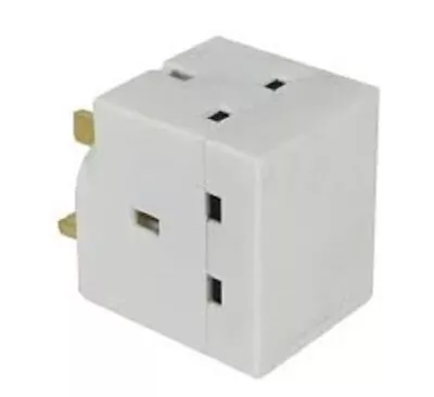 3 Way 3 Pin Plug Adaptor Multi Plug Fused Adapter CE Approved Socket 13a Uk • £5.49