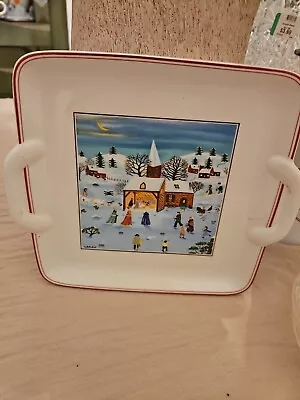 Villeroy & Boch Naif Christmas 8  Square Handled Serving Plate/Tray~Nativity • $45.95