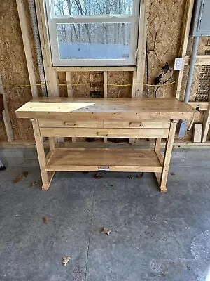 60 In. Three Drawer Hardwood Workbench Woodworking Projects Garage Carpenters • $287.50