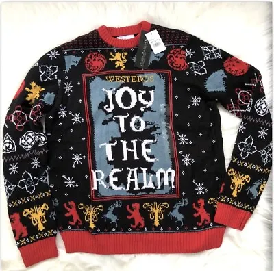 NEW Game Of Thrones Small Ugly Christmas Sweater Black Joy Realm HBO GOT • $14.97