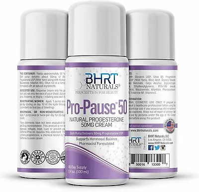 Progesterone Cream 2500mg Pro-Pause™ 25 BHRT Natural Menopause Hot Flash Relief • $24.99