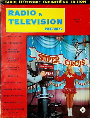 Radio & Television News Magazine March 1954 Mary Hartline Super Circus WBKB ABC • $32.22