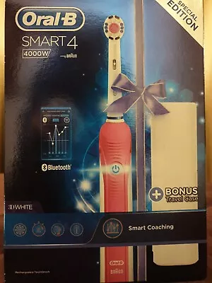 Oral-B Smart 4 Rechargeable Electric Toothbrush 4000W - Pink • £48.99