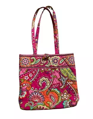 Vera Bradley Pink Paisley Get Carried Away Tote Shoulder Bag Purse Floral  • $23.99