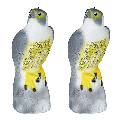 Set Falcon Decoy Bird Deterrent Scarecrow Pigeon Repellent Garden Plastic Hawk • £52.90