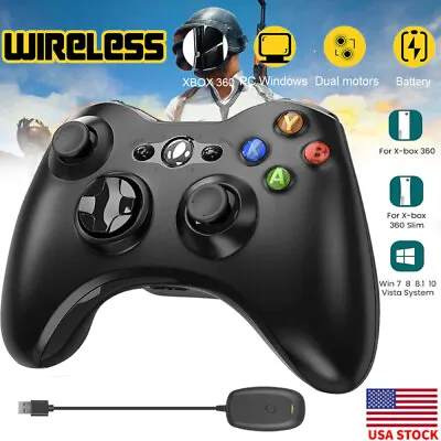 USB Wireless Game Controller Gamepad Joystick For Microsoft Xbox 360 PC Windows • $13.99