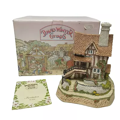 David Winter Cottages  Lace Makers Cottage  Boxed Midlands Collection 1987 • £18.95