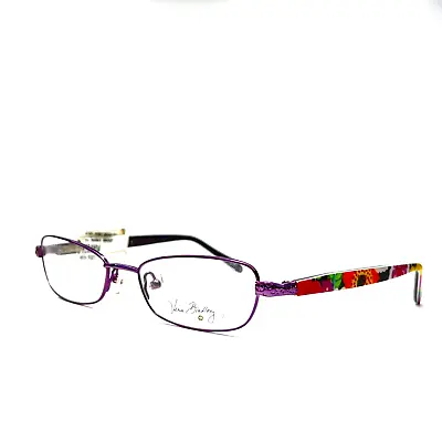 Vera Bradley Glasses Miranda Va Va Bloom (VVB) Purple Rectangle Frame 48-16-130 • $59.98