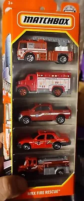 Matchbox MBX Fire Rescue Set Of 5 Car Gift Pack Collectable Fire Engine New  • £14.99