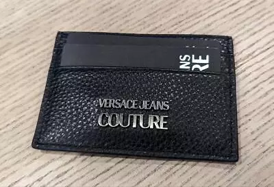 $150 Mens Versace Jeans Couture Pebbled Leather Card Case Black • $77.99