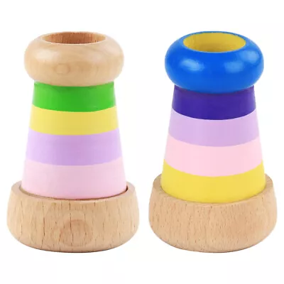 Wooden Kaleidoscope Toy Set - 2pcs Interactive And Educational • £10.55