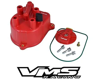 Vms Racing Red Ignition Distributor Cap & Rotor For 94-97 Honda Delsol Vtec B16  • $44.88