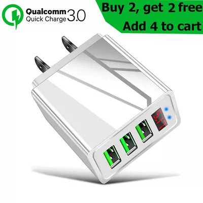 3 Port USB Home Wall Fast QC3.0 Quick Charger For Cell Phone Samsung Android US • $6.40