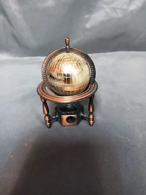 Rare Vintage Gold Tone Miniature Die-Cast Spinning World Globe Pencil Sharpener  • $18.99