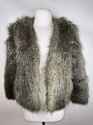 H&M Faux Fur Long Sleeve Jacket • $48