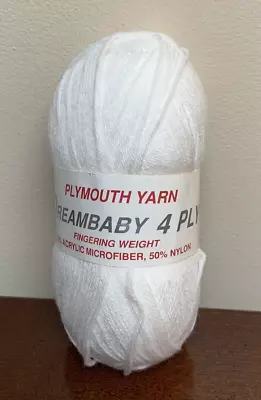 Plymouth Yarn Dreambaby White # 100  50 Grams - Fingering Weight • $8