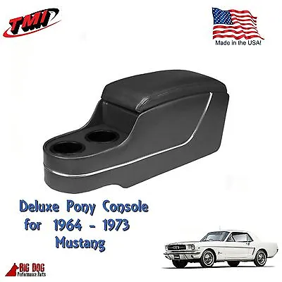 Black Deluxe Pony Console For 1964 To 1973 Mustang Coupe 2+2 W/Factory Console • $325.19