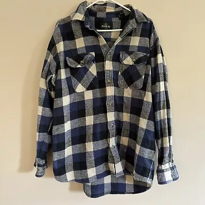 Mens Flannel Cotton Shirt Red Head Vintage Plaid Lumberjack Check Long Sleeve XL • $14