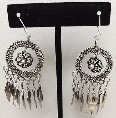 Earrings Sterling Silver Dong Earrings Miao Minority Hill Tribe Asian  • $56